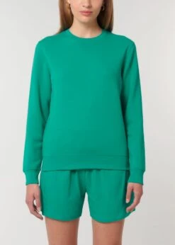 Unisex Sweatshirt Aus Bio-Baumwolle - Go Green -MELA Geschaft leuchtend gruener Pullover vegan U823 100 1280x1280