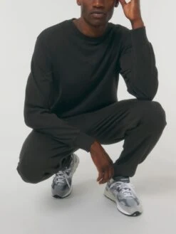 Vintage Terry Sweatshirt Aus Bio-Baumwolle - G. Dyed Black Rock -MELA Geschaft medium fit Unisex Sweater U085 140 1280x1280