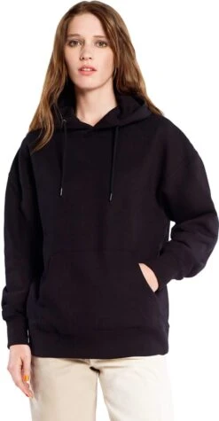 Organic Unisex Oversized Hoodie - Black -MELA Geschaft nachhaltig hergesteller kapuzen pulli bio zertifiziert COR52P BL 1280x1280