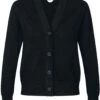 Mela Fairtrade V-Neck Cardigan Surina Aus Bio-Baumwolle - Schwarz