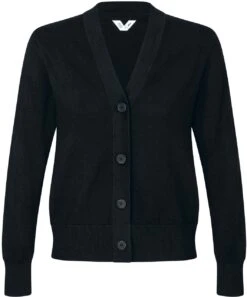 Mela Fairtrade V-Neck Cardigan Surina Aus Bio-Baumwolle - Schwarz