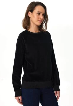 Nicki Cord Damen Sweatshirt Aus Bio-Baumwolle - Schwarz -MELA Geschaft oekofair Nicki Cord Sweater 1278 021 1280x1280