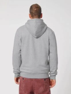 Gefütterte Unisex Kapuzenjacke Aus Bio-Baumwolle - Heather Grey -MELA Geschaft oekofaire Jacke grau meliert U956 250 1280x1280