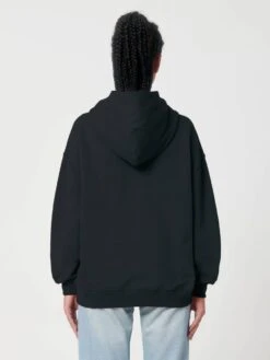 Oversized Unisex Heavy Hoodie Aus Bio-Baumwolle - Black -MELA Geschaft oekofaires kapuzen sweatshirt trockene haptik U797 002 1280x1280