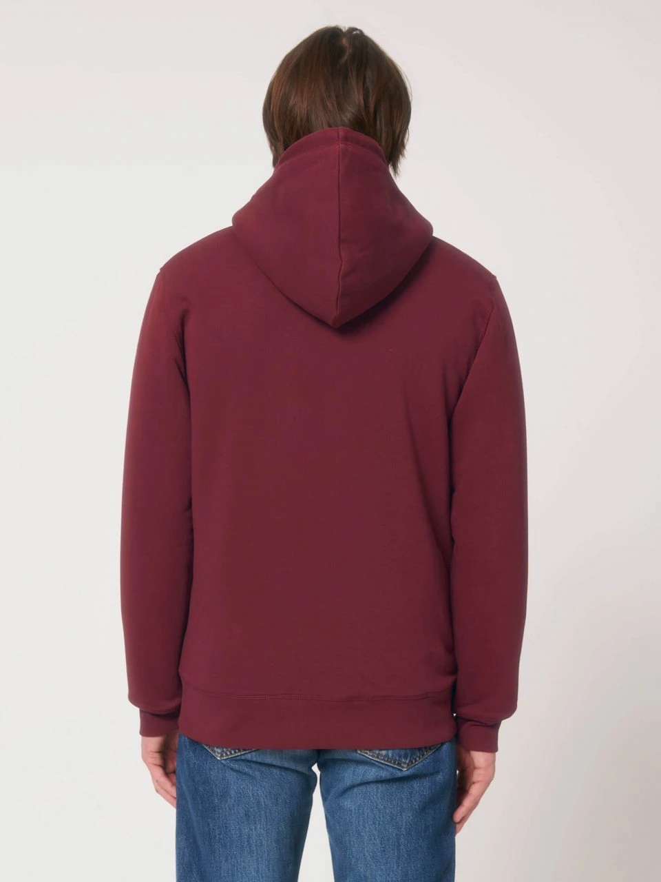 Gefütterte Unisex Kapuzenjacke Aus Bio-Baumwolle - Burgundy 7 Gefütterte Unisex Kapuzenjacke Aus Bio-Baumwolle - Burgundy – Bild 7