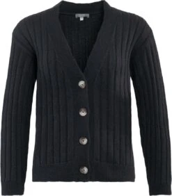 Strickjacke Aus Bio-Baumwolle Und Bio-Wolle - Black