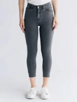 Skinny Fit Cropped Jeans Aus Bio-Baumwolle & Modal - Iron Gray