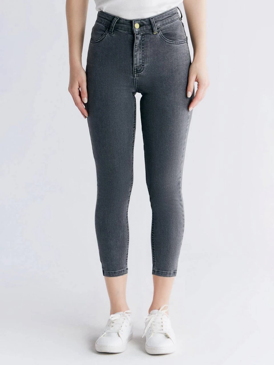 Skinny Fit Cropped Jeans Aus Bio-Baumwolle & Modal - Iron Gray 1 Skinny Fit Cropped Jeans Aus Bio-Baumwolle & Modal - Iron Gray