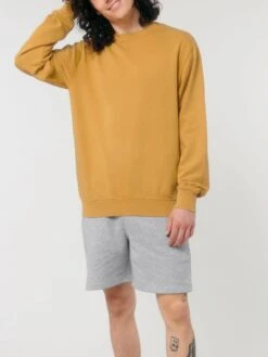 Vintage Terry Sweatshirt Aus Bio-Baumwolle - G. Dyed Gold Ochre -MELA Geschaft stueckgefaerbter Pullover Bio Baumwolle U085 141 1280x1280