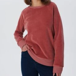 Nicki Cord Damen Sweatshirt Aus Bio-Baumwolle - Dunkel Mauve