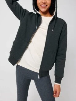 Gefütterte Unisex Kapuzenjacke Aus Bio-Baumwolle - Dark Heather Grey 13 Gefütterte Unisex Kapuzenjacke Aus Bio-Baumwolle - Dark Heather Grey -MELA Geschaft vegane Zip Jacket Sherpafutter U956 651 1280x1280