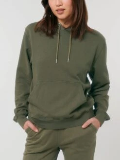 Vintage Terry Hoodie Aus Bio-Baumwolle - G. Dyed Khaki -MELA Geschaft veganer Pullover oekofair Unisex U040 109 1280x1280
