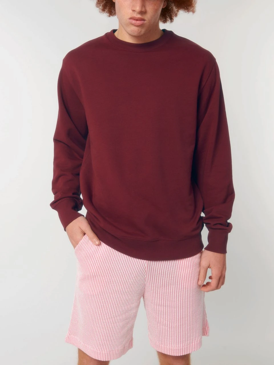 Terry Sweatshirt Aus Bio-Baumwolle - Burgundy 3 Terry Sweatshirt Aus Bio-Baumwolle - Burgundy – Bild 3