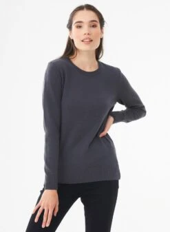 Strickpullover Aus Bio-Baumwolle - Asphalt